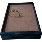 Kahverengi Ahşap Model 25/18 cm Batırmalı Bileklik Kelepçe Tablası - Ahşap Rengi - Seçenek 1