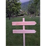 Kahverengi Ahşap Yön Tabelası, Bahçe Levhası, 50X125CM Ölçüleri - Seçenek 1 - Ahşap - Ceviz
