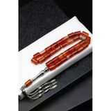 Kahverengi Akik Doğal Taş Tesbih 8 X 12 Mm Silindir Kesim - Tsb-0518