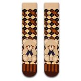 Kahverengi Ayıcık Renkli Unisex Çorap - Çok Renkli