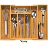 Kahverengi Bambu Çekmece Içi 5-7 Bölmeli Düzenleyici Organizer - Seçenek 1 - Ahşap - Ceviz