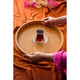 Kahverengi Bambu Sunum Tepsi 35CM, Şık ve Doğal Görünümlü. - Ahşap - Ceviz - Seçenek 1