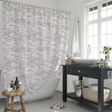 Kahverengi Banyo Perdesi-Halkalı Su Geçirmez Duş Perdesi 180x200 C Halkalı Polyester Kumaş Duş Perde