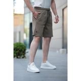 Kahverengi Basic Erkek Şort E6567 - Krem - 2XL