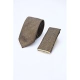 Kahverengi-Bej Desenli 7 Cm Kravat 1090260128