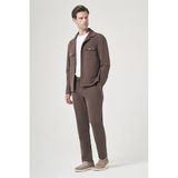 Kahverengi Berberi Yaka Örme Beli Lastikli 6 Drop Slim Fit Astarsız Esnek Takım Elbise 1001260177