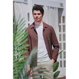 Kahverengi Berberi Yaka Slim Fit Esnek Mont 1007260154