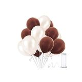 Kahverengi - Beyaz Metalik Balon 20 Adet