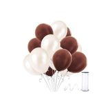 Kahverengi - Beyaz Metalik Balon 50 Adet+ 5 mt balon zinciri