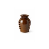 Kahverengi Çivi Desenli Terracotta Vazo