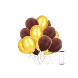 Kahverengi - Gold Metalik Balon 50 Adet
