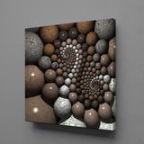 Kahverengi Gri Taşlar Kanvas Tablo 140x140cm