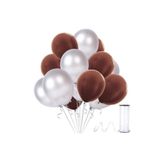 Kahverengi Gümüş Metalik Balon 30 Adet