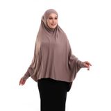 Kahverengi Hazir Pratik Sultanbas Tesettur Kollu Penye Sufle Esarp Hijab