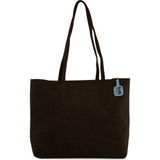 Kahverengi Ince Askılı Fermuarlı Nubuk Tote Çanta - En:43 Cm Boy:29 Cm Genislik:15 Cm