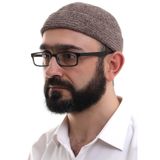 Kahverengi Katlamalı Sade Desen Kışlık Kadife Takke Şapka