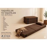 Kahverengi Katlanır Sünger Misafir Yer Yatağı ve Balkon Minderi 7cm - 100 × 200 cm