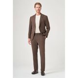Kahverengi Kırlangıç Yaka 6 Drop Slim Fit Tam Astar Esnek Takım Elbise 1001260148