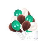 Kahverengi - Koyu Yeşil - Beyaz Metalik Balon 25 Adet