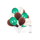 Kahverengi - Koyu Yeşil - Beyaz Metalik Balon 50 Adet
