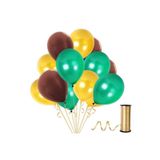 Kahverengi - Koyu Yeşil - Gold Metalik Balon 20 Adet