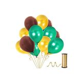 Kahverengi - Koyu Yeşil - Gold Metalik Balon 25 Adet