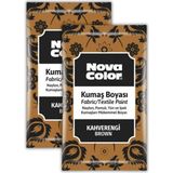 Kahverengi Kumaş Boyası Toz 12 gr 2 Adet Nova Color Toz Kumaş Boyası Kahve Kot Pantalon Gömlek Tişört Tekstil Kumaş Boyası 2 Adet