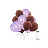 Kahverengi - Lila Metalik Balon 20 Adet