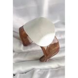 Kahverengi Mermer Desen Akrilik Plastik Gümüş Plaka Model Vintage Kadın Bilezik Vice1395 4079