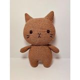 Kahverengi Miniş Pisi Uyku Arkadaşı Amigurumi Organik Oyuncak