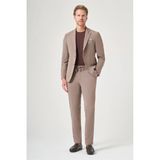 Kahverengi Mono Yaka 6 Drop Slim Fit Beli Lastikli Takım Elbise 1001260194