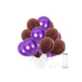 Kahverengi - Mor Metalik Balon 100 Adet + 5mt Balon Zinciri