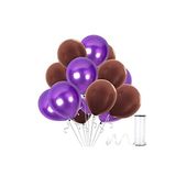 Kahverengi - Mor Metalik Balon 50 Adet