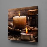 KAHVERENGİ MUM RESİMLERİ KANVAS TABLO 60x60cm
