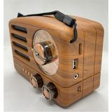 Kahverengi Nostaljik Bluetooth Müzik Kutusu, Usb, Sd ve Radyo Özellikleriyle - Ahşap - Ceviz