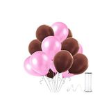 Kahverengi - Pembe Metalik Balon 15 Adet