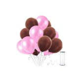 Kahverengi - Pembe Metalik Balon 70 Adet+ 5 mt balon zinciri