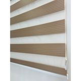 Kahverengi Pileli Zebra Stor Perde Ev/ofis Perdesi Aluminyum Sistem Zebra Stor Perde – Gece & Gündüz Kullanım, Kolay Montaj (Alüminyum Sistem) - 180 x 260