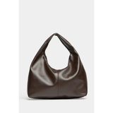 Kahverengi Pu Deri Kadın Shopper Omuz Çantası – Yumuşak Form Vintage Model