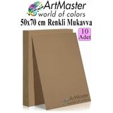 Kahverengi Renkli Mukavva 50X70 Cm 10 Adet 1 Paket Renkli Sert Karton 1.0 Mm Anasınıfı Hobi Etkinlik Okul Öncesi Elişi