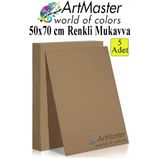 Kahverengi Renkli Mukavva 50X70 Cm 5 Adet 1 Paket Renkli Sert Karton 1.0 Mm Anasınıfı Hobi Etkinlik Okul Öncesi Elişi