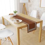 Kahverengi Runner-TR106, 140x45cm (İnce Keten, Uluslararası Yıkama Ve Solmama Sertifikası)