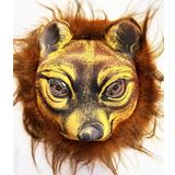 Kahverengi Saçlı Kaplan Aslan Leopar Maskesi Mega Peluş 32 No (5264)