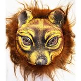 Kahverengi Saçlı Kaplan Aslan Leopar Maskesi Mega Peluş 32 No SMR-D140-32