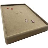 Kahverengi Süet Kumaş 22/14 cm Batırmalı Piercing Tablası - Ahşap Rengi - Seçenek 1