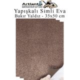 Kahverengi Yapışkanlı Simli Eva 35X50 Cm 3 Adet Simli Yapışkanlı Eva Süngeri Okul Kreş Anasınıfı Elişi Etkinlikleri Hobi
