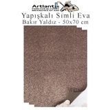 Kahverengi Yapışkanlı Simli Eva 50X70 Cm 3 Adet Simli Yapışkanlı Eva Süngeri Okul Kreş Anasınıfı Elişi Etkinlikleri Hobi