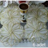Kahveyanı Peçete,kokteyl Peçetesi,sunum Peçetesi,kahve Sunum Peçetesi,parti Peçetesi,amerikan Servis,supla - Ekru - Gold - 13 x 13
