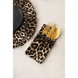 Kai Home Leopard Fırfırlı 3 Bölmeli Çatal-Kaşık-Bıçak Kılıfı 6lı - 10 x 32 cm