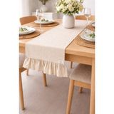 Kai Home Pamuklu Ham Keten Fırfırlı Runner 50X150CM